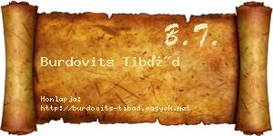 Burdovits Tibád névjegykártya